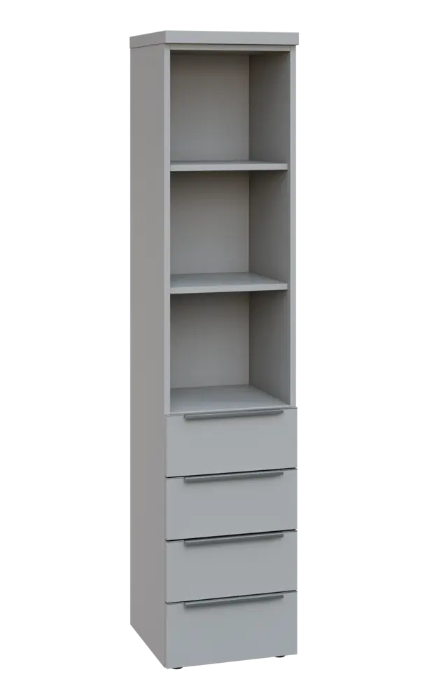 SIN 5 - 44ZN kancelářská skříň, 4-zásuvková/nika, 1820x400x400, šedá